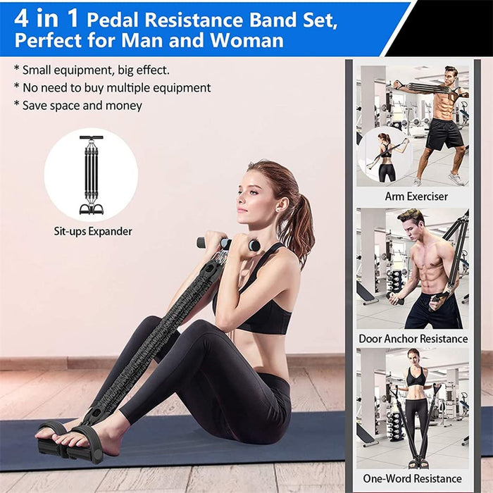 4-Tube Resistance Band Pedal Trainer Set