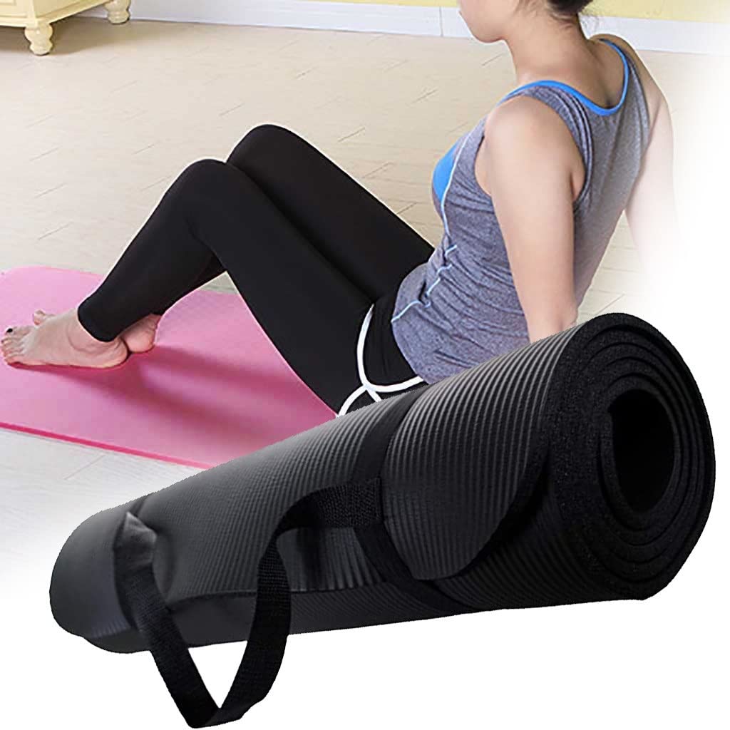 TPE Non-Slip Yoga Mat with Carry Strap 180×60cm