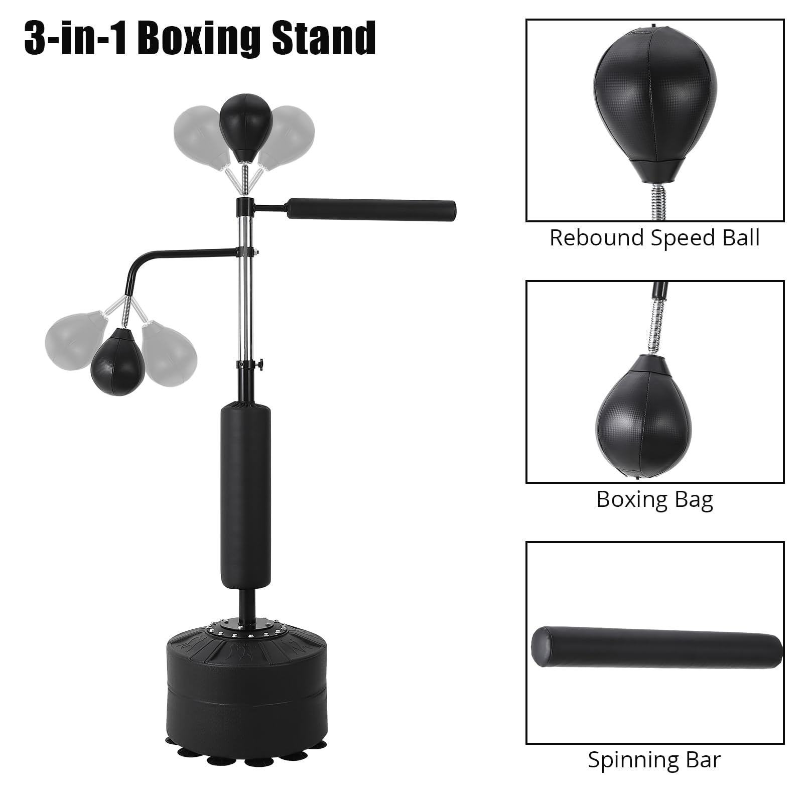 3-in-1 Freestanding Punching Bag Training Set