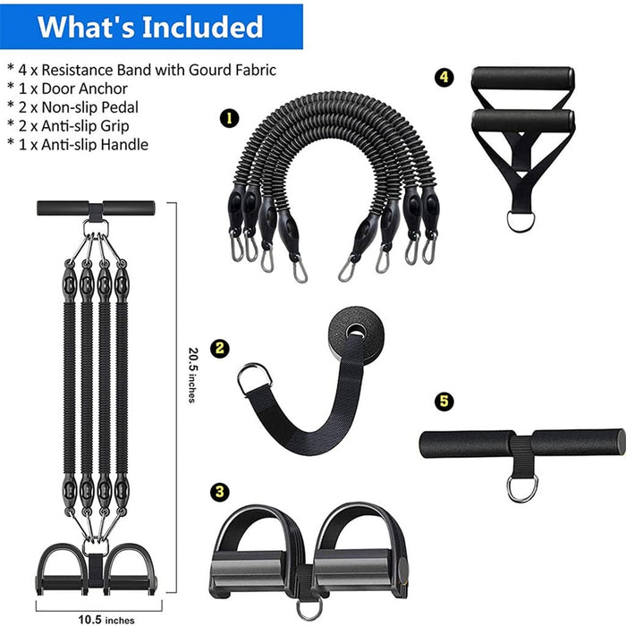 4-Tube Resistance Band Pedal Trainer Set