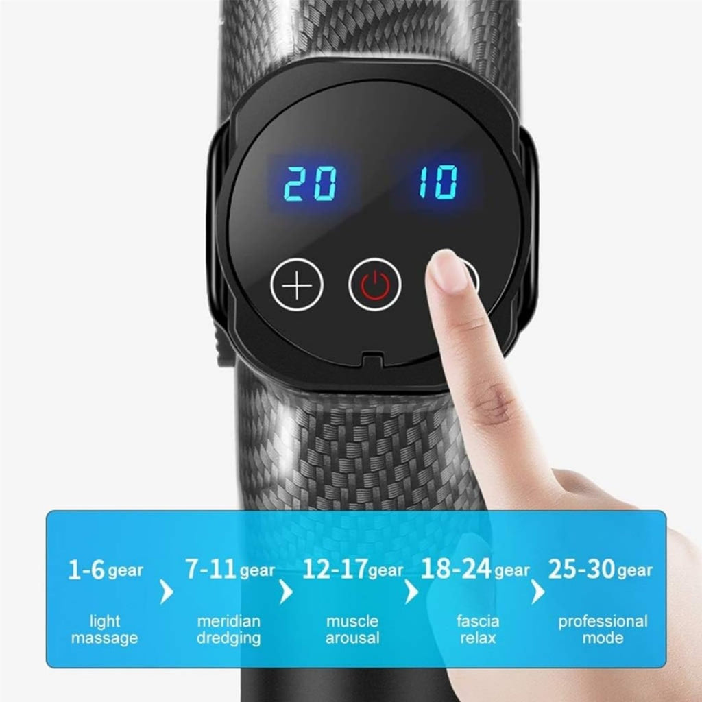 30-Speed Vibration Massage Gun with 8 Massage Heads