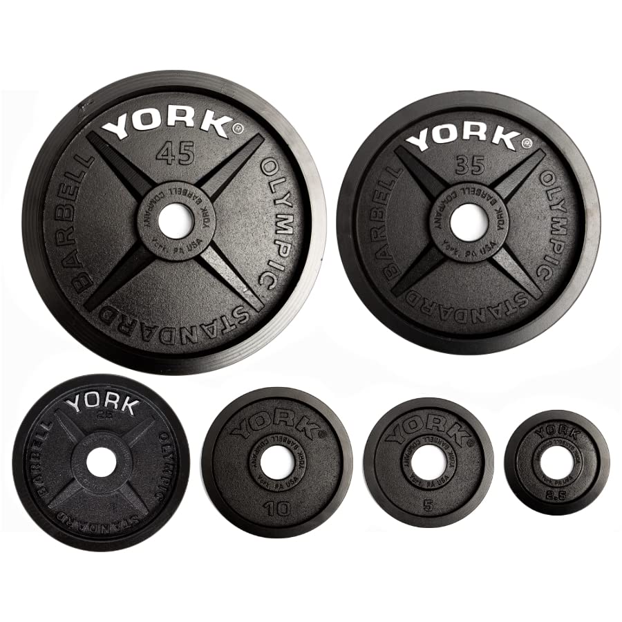 York Barbell Legacy Cast Iron Precision Milled Olympic Plate Set