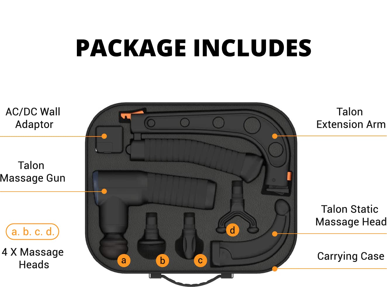Percussion Massage Gun Set with Massage Cane & Holder System