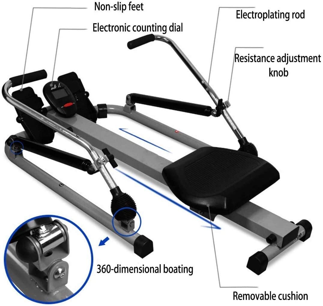 Foldable Rowing Machine with LCD Monitor