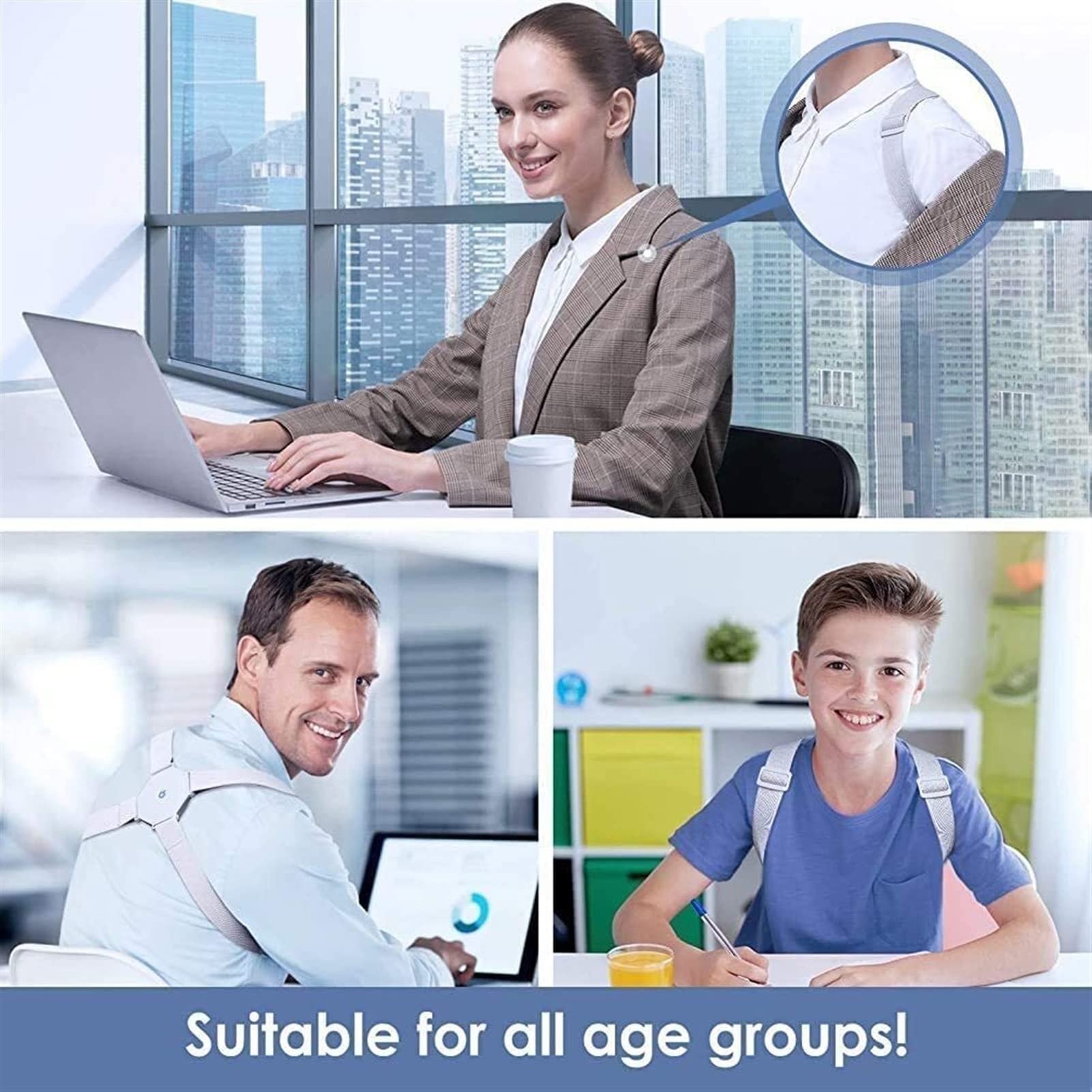 Smart Posture Corrector Back Support Belt with Vibration Reminder