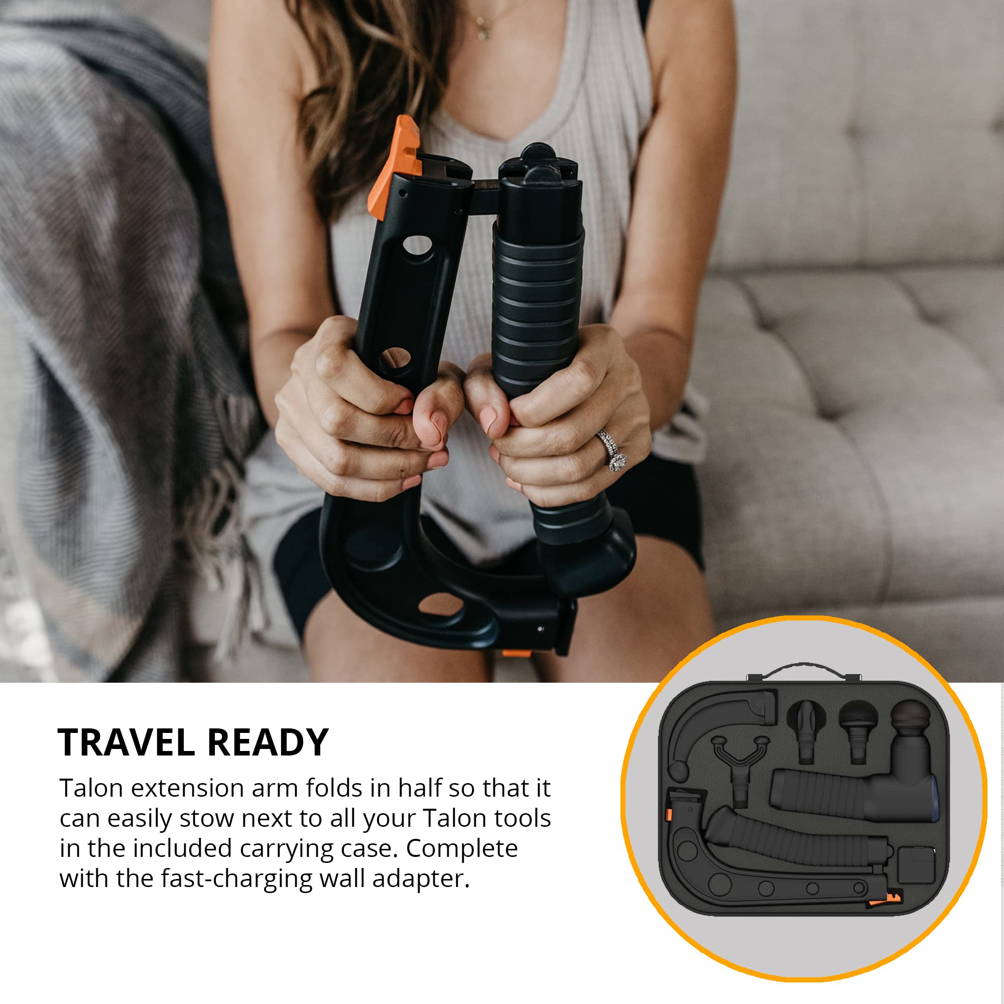 Percussion Massage Gun Set with Massage Cane & Holder System