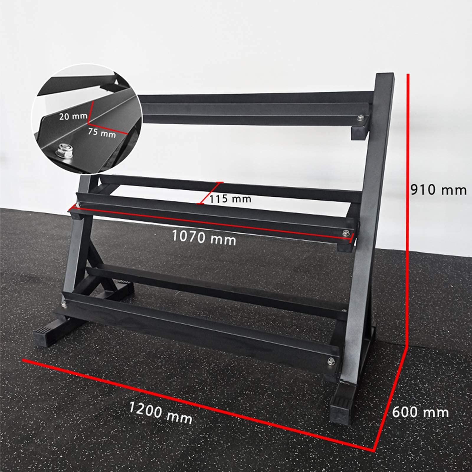 3-Tier Vertical Dumbbell Storage Rack