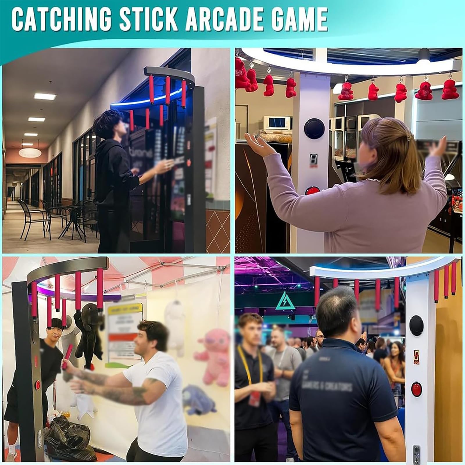 LED Reflex Training Catch Stick Game Machine