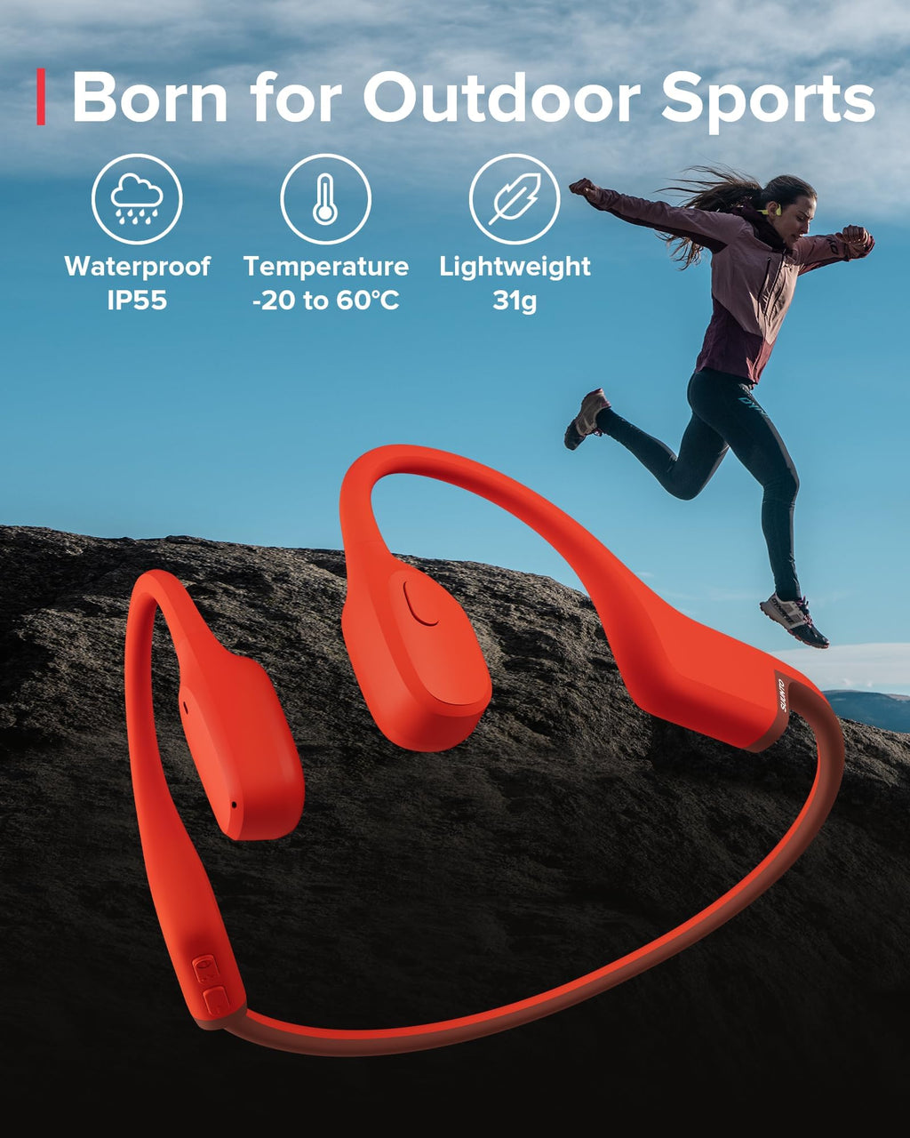 Stainless Steel GPS Sports Watch & Bone Conduction Headphones Set