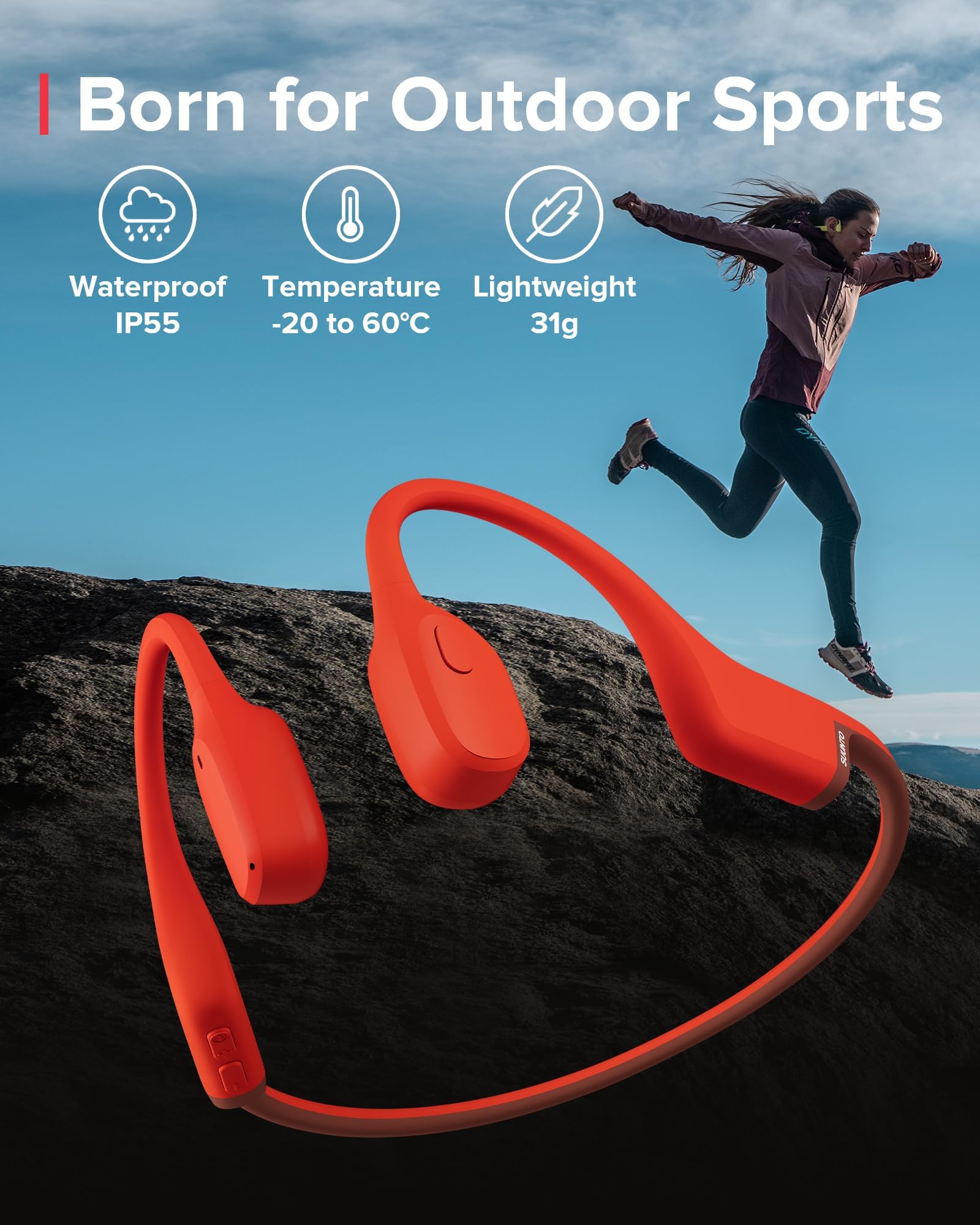 Stainless Steel GPS Sports Watch & Bone Conduction Headphones Set