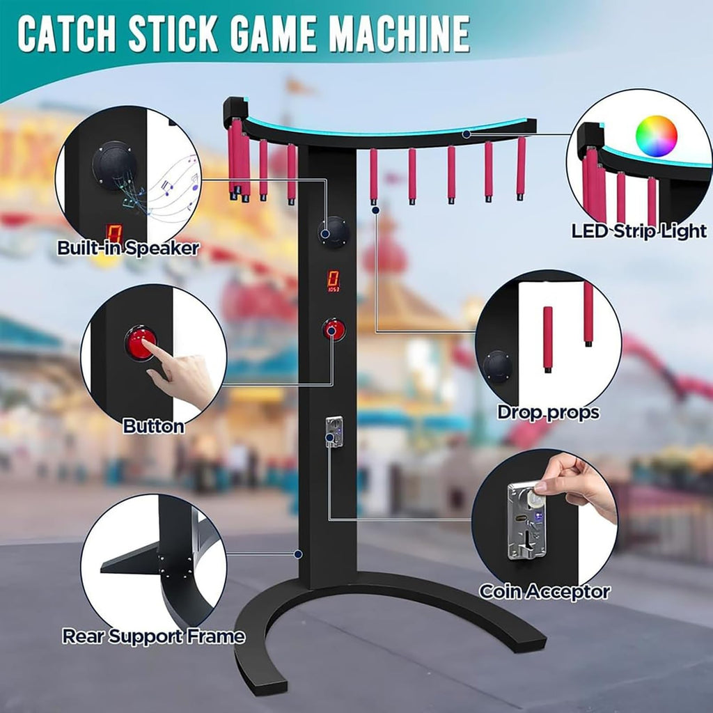 LED Reflex Training Catch Stick Game Machine