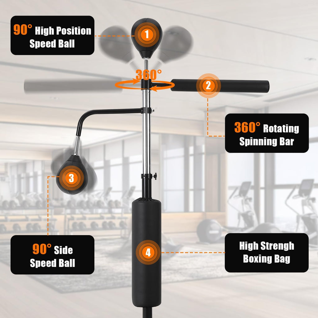 3-in-1 Freestanding Punching Bag Training Set