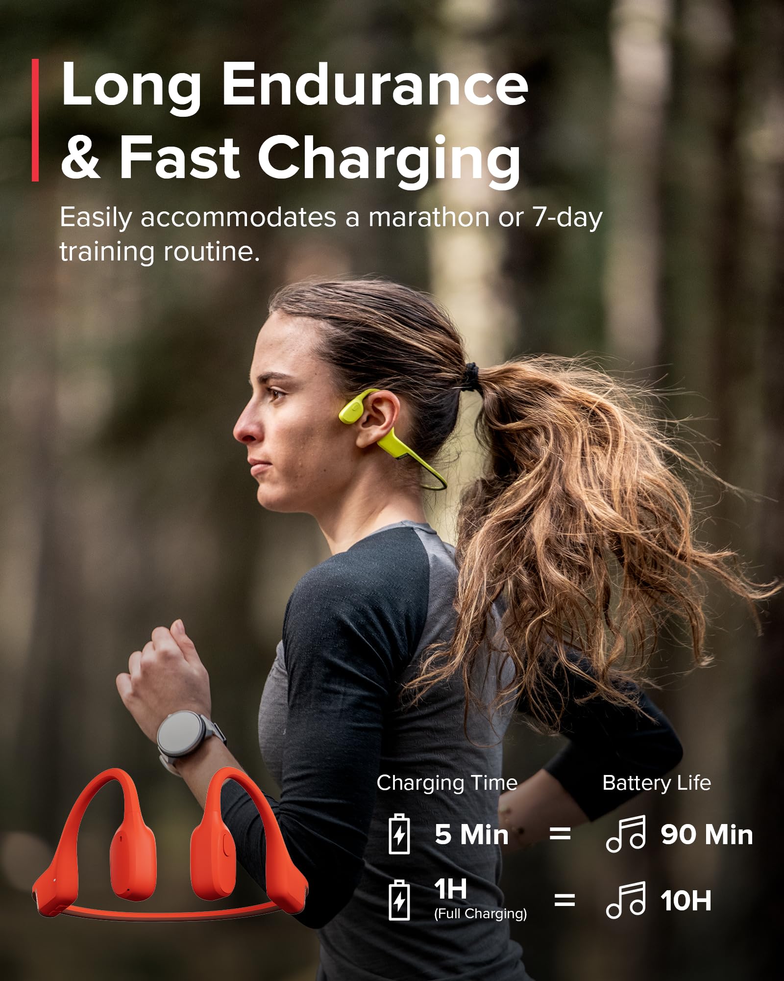 Stainless Steel GPS Sports Watch & Bone Conduction Headphones Set