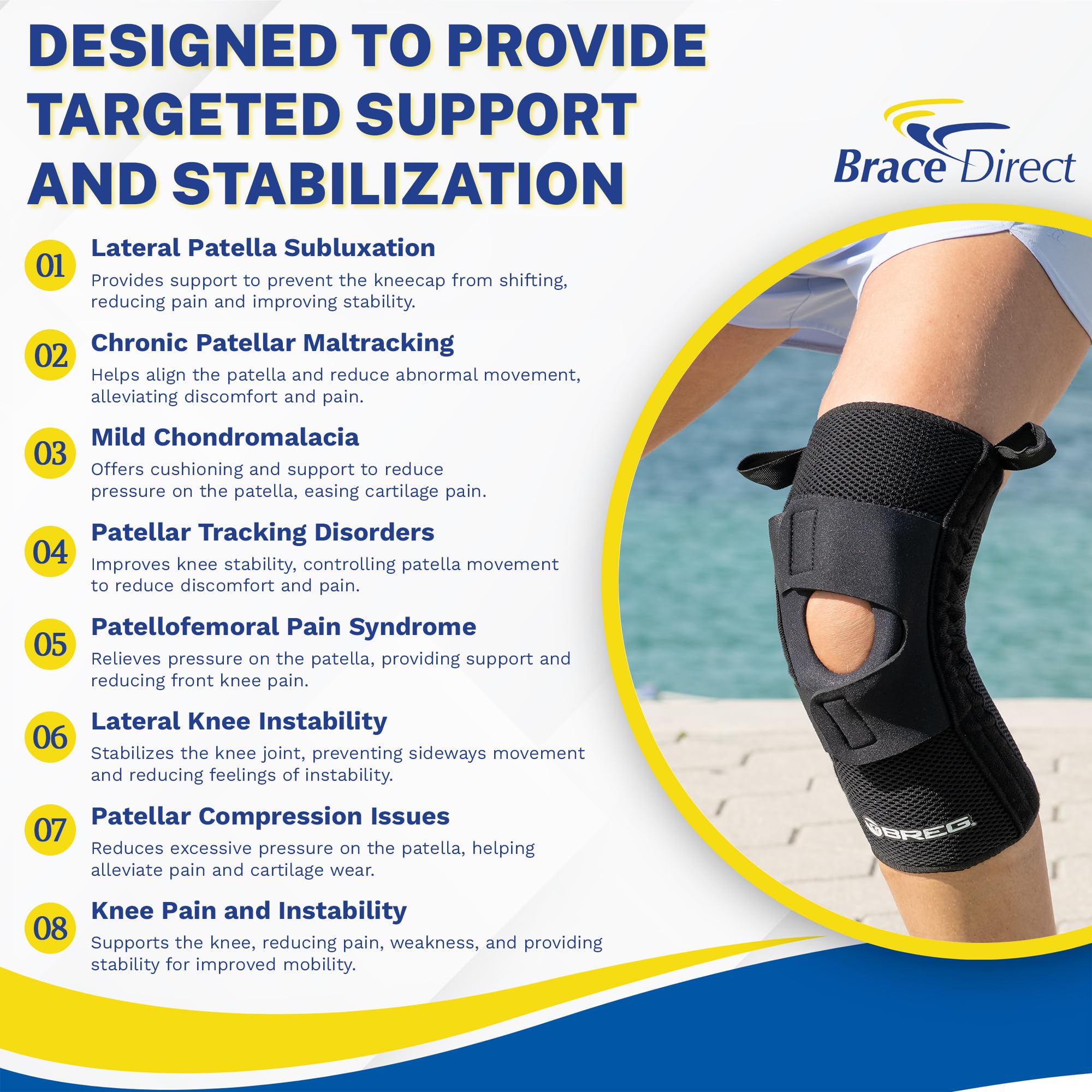 Patella Stabilizer Knee Brace with Breathable Airmesh