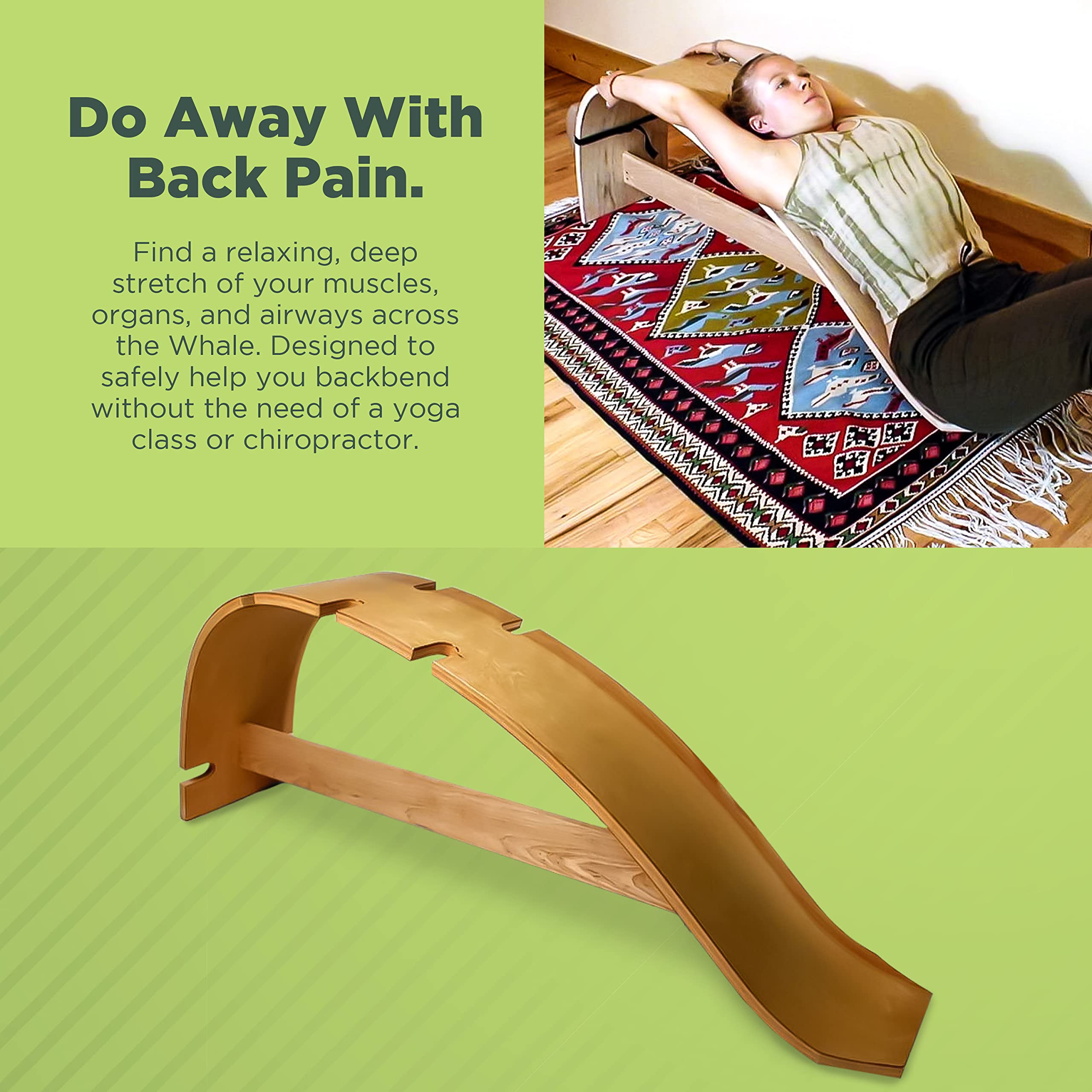 Wooden Stretching Bench for Back Relief & Flexibility Training